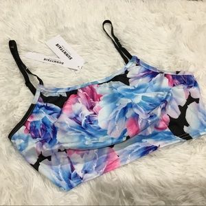 NWT Floral Swimsuit Crop Top